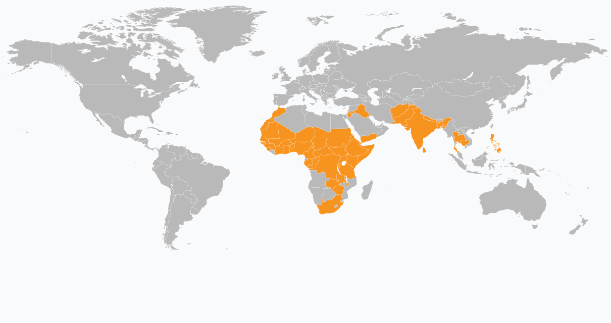 Map of the countries Al Basar USA serves